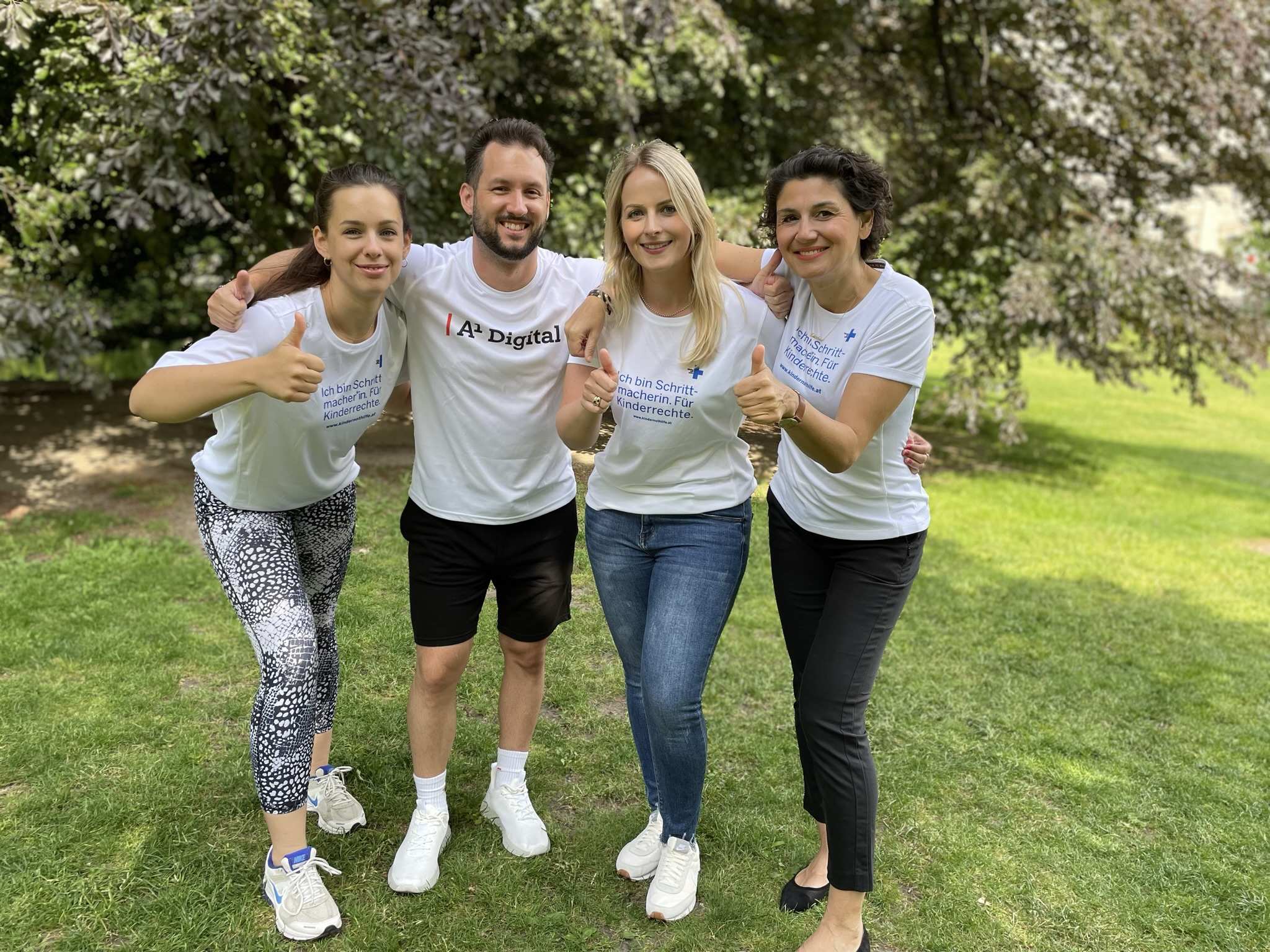 A1 Digital laufen beim VCM für Kinderrechte (Foto: Kindernothilfe Österreich) A1 Digital setzen sich als Schrittmacher*innen für benachteiligte Kinder ein (Foto: Kindernothilfe Österreich)