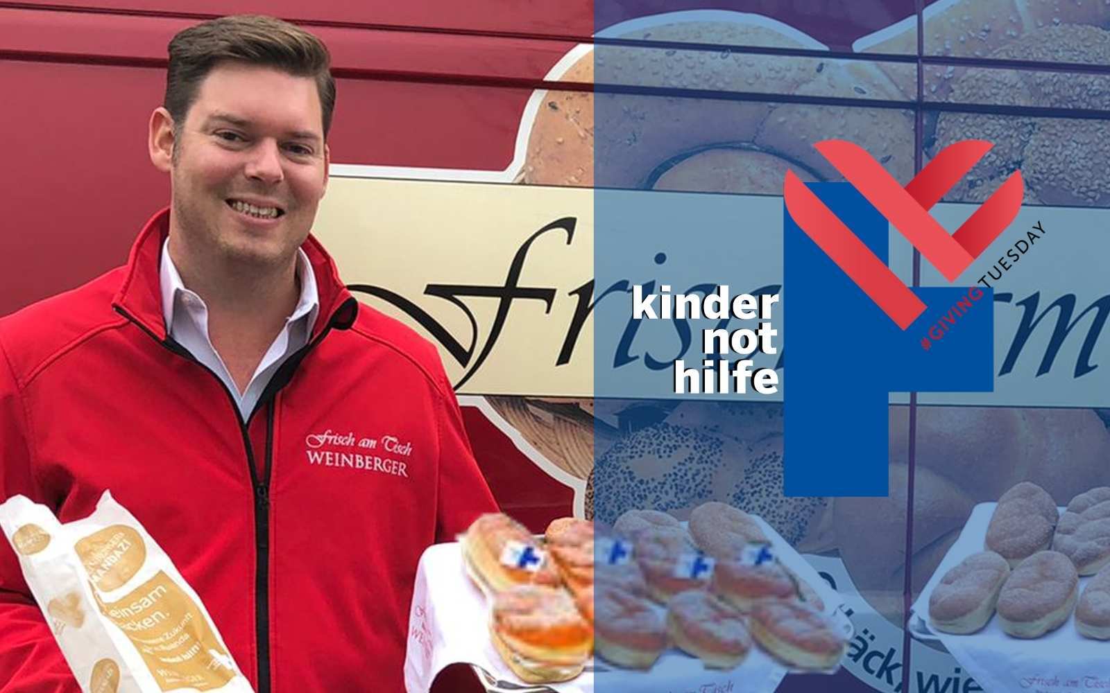 Bäckermeister Alexander Weinberger mit den Kindernothilfe-Krapferl (Foto: Kindernothilfe) Bäckermeister Alexander Weinberger mit den Kindernothilfe-Krapferl (Foto: Kindernothilfe)