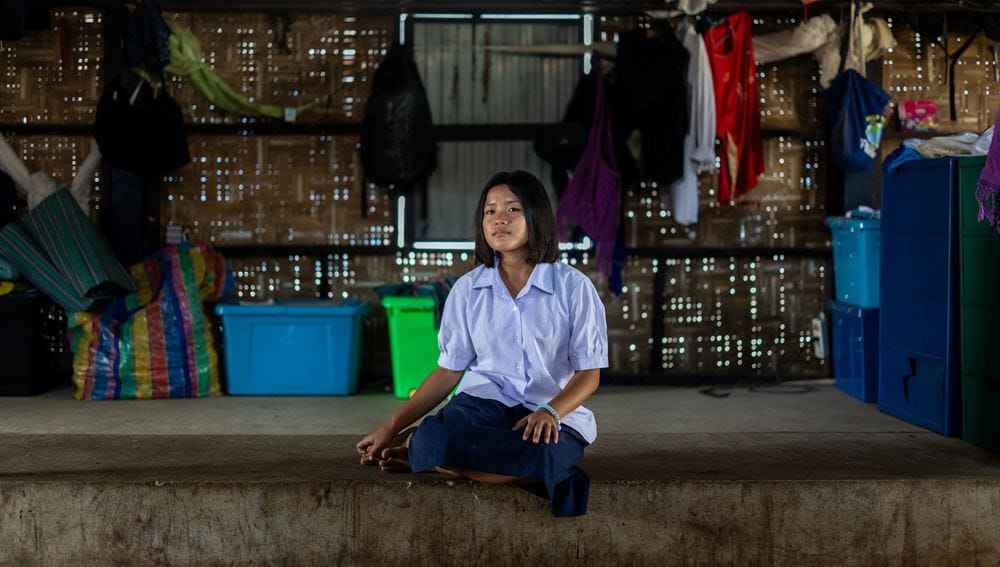 Win Win in ihrer Schlafhütte (Quelle: Lars Heidrich) Win Win in ihrer Schlafhütte (Quelle: Lars Heidrich)